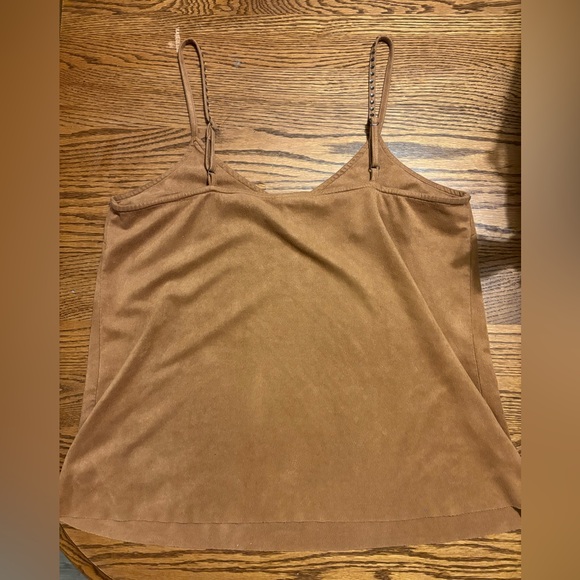 Vocal Rhinestone Strap Suede Tank-Top - Picture 7 of 7